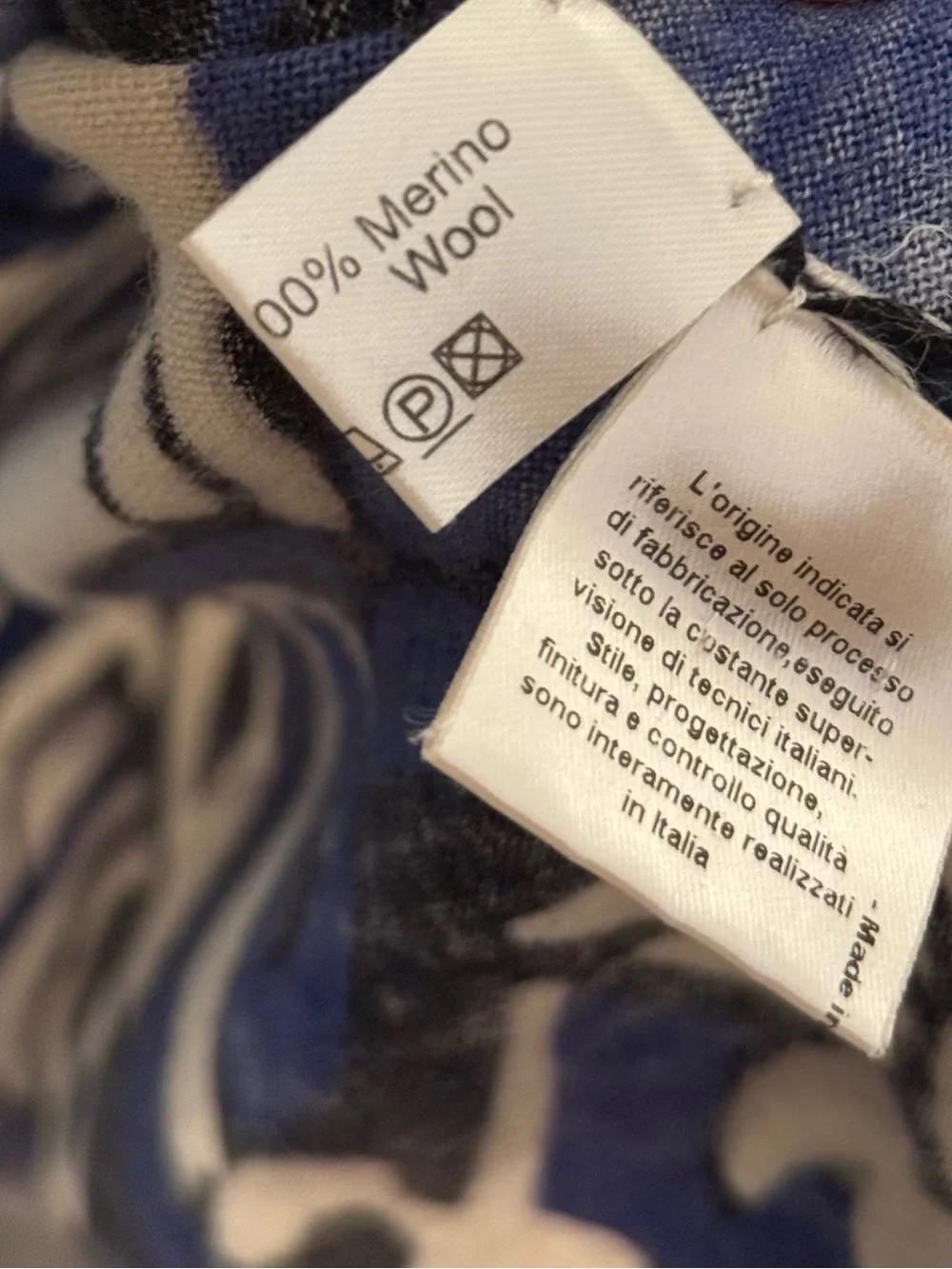 RARE One-of-a-Kind Italian Merino Wool Fine Knit Top - Abstract Avant Garde Blue